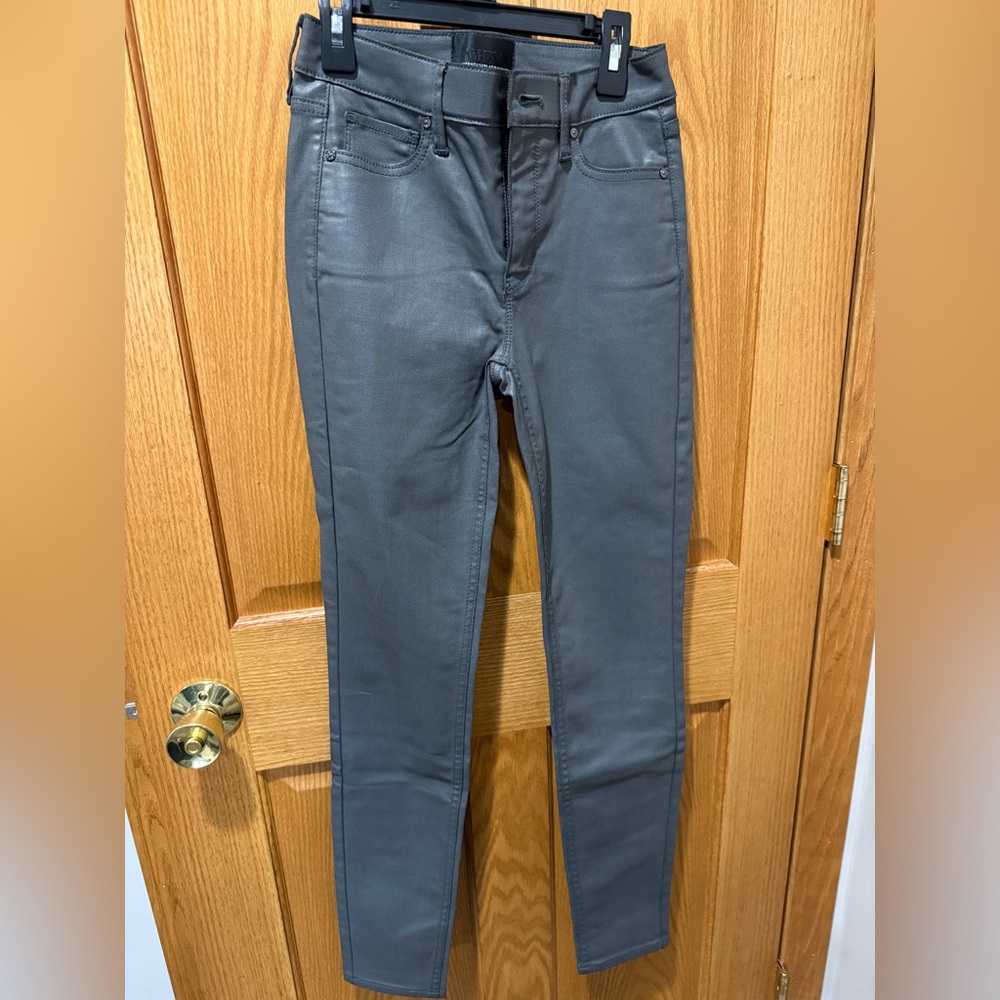 WHBM Gray coated skinny jeans Size 00